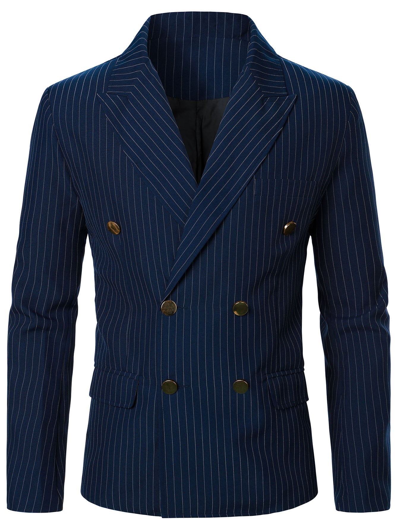 Manfinity Mode Men Double Breasted Striped Blazer & Suit Pants