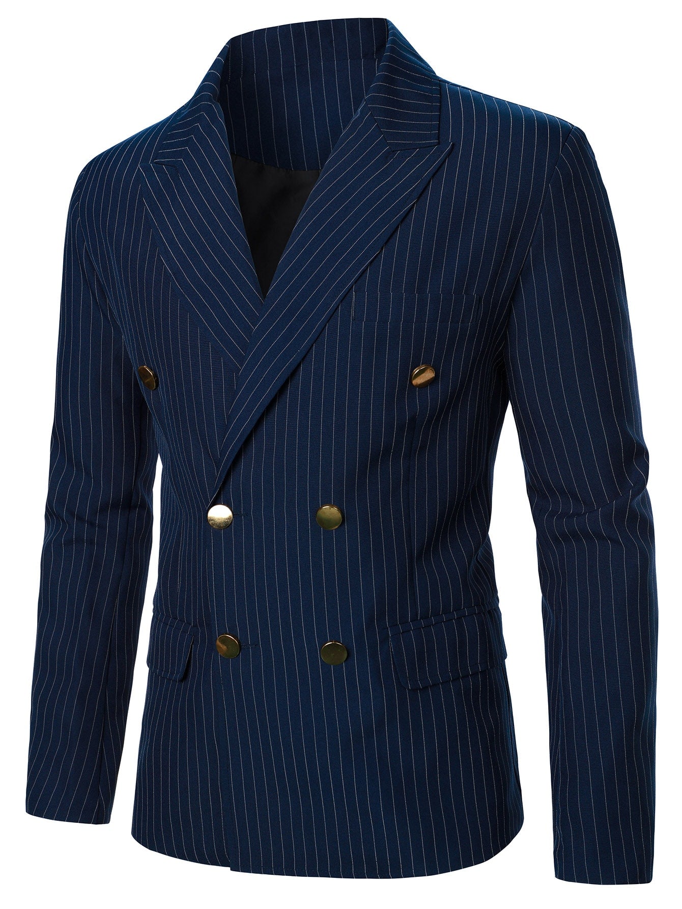Manfinity Mode Men Double Breasted Striped Blazer & Suit Pants