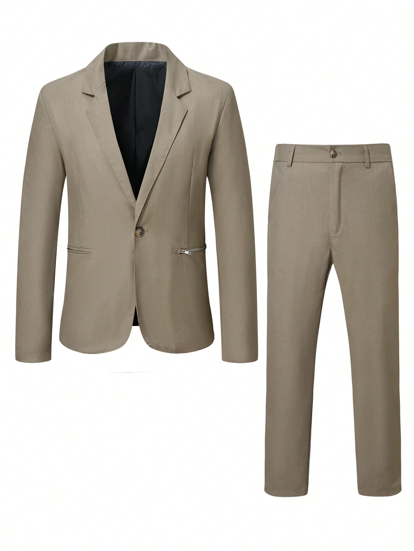 Manfinity Mode Men Solid Single Button Blazer & Suit Pants