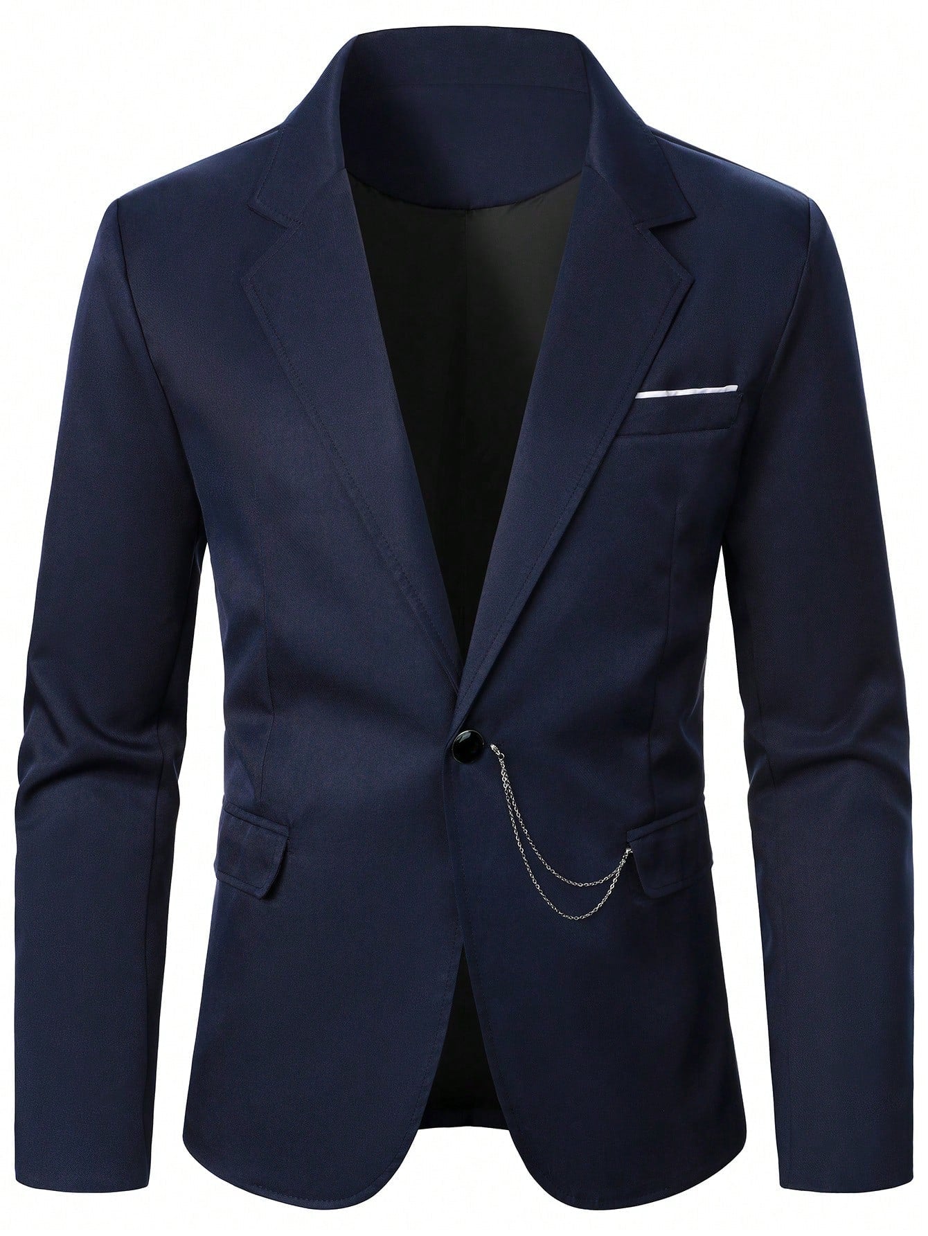 Manfinity Mode Men Lapel Neck Single Button Blazer & Suit Pants