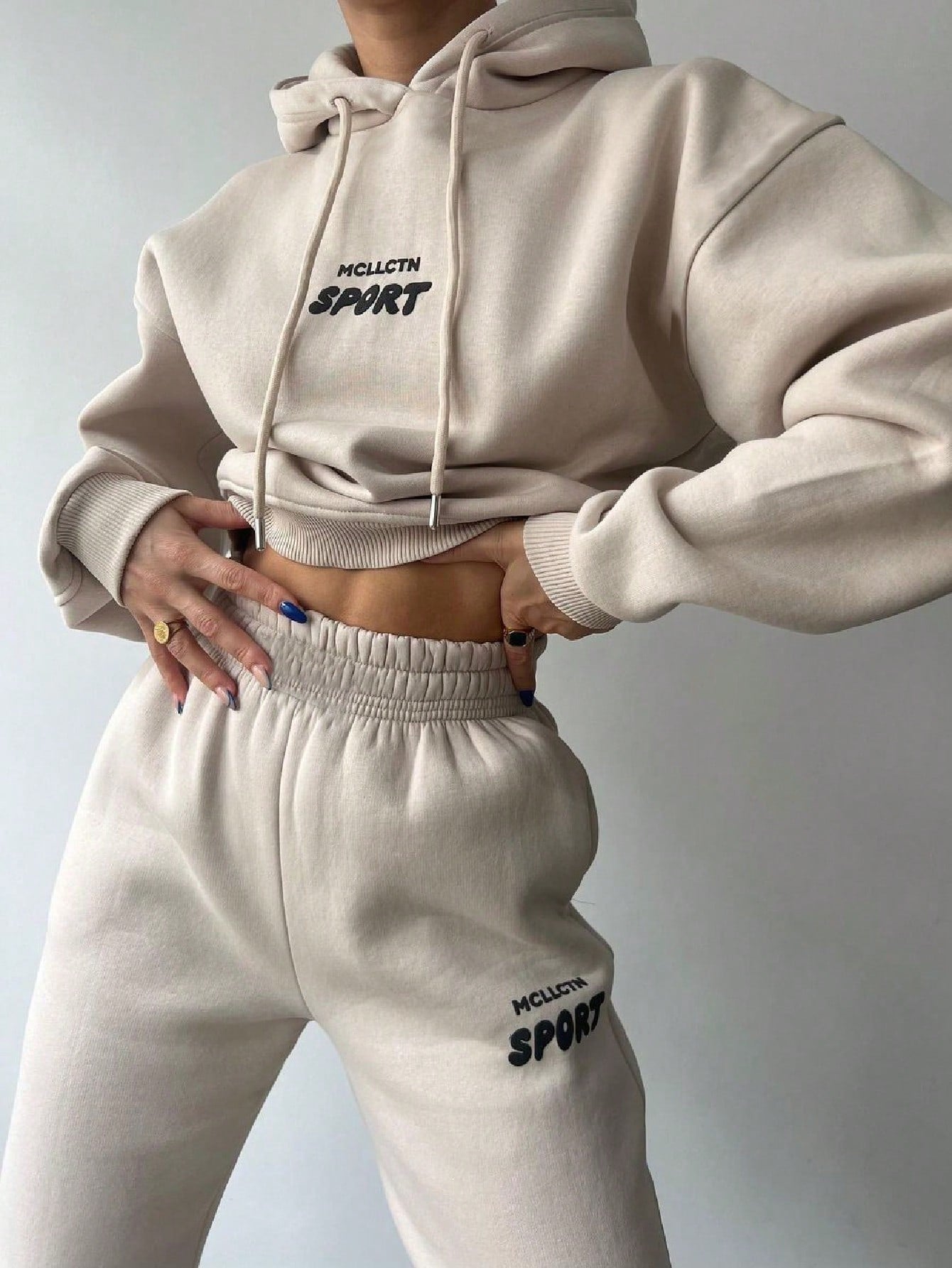 Women's Loose Casual Sweatshirt And Sweatpants Two Piece Set